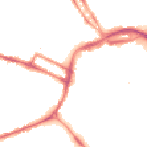 Night-time road noise heatmap for DE1 1EE
