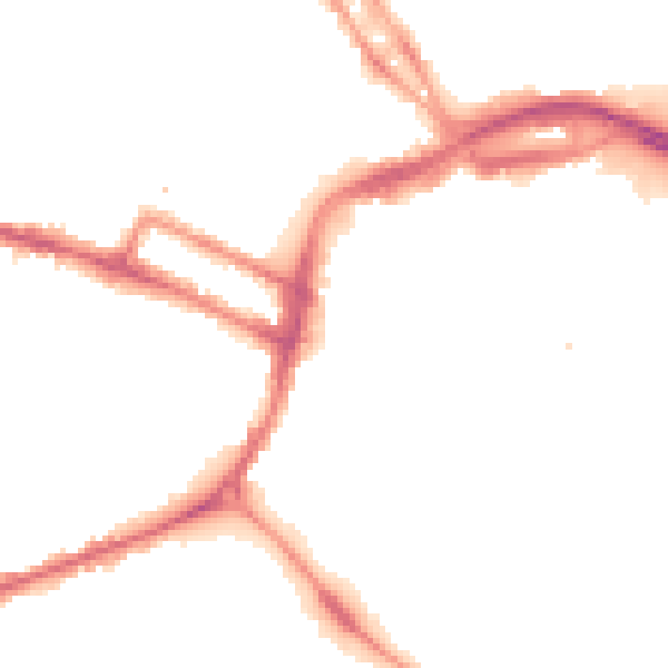 Night-time road noise heatmap for DE1 1EH