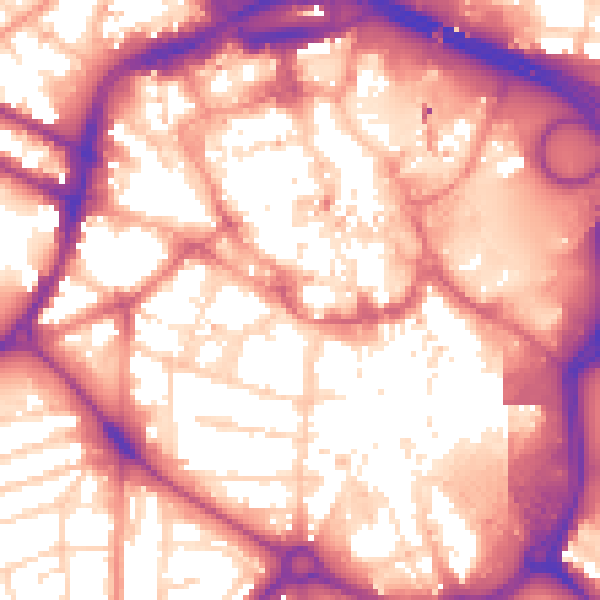 Daytime road noise heatmap for DE1 1EQ