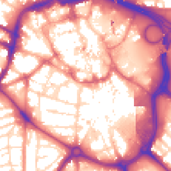 Daytime road noise heatmap for DE1 1ES