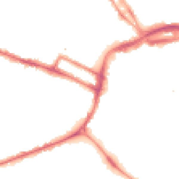 Night-time road noise heatmap for DE1 1EZ