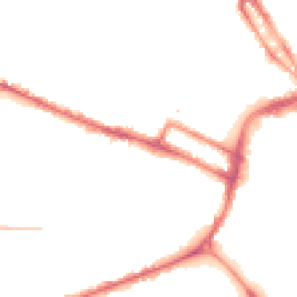 Night-time road noise heatmap for DE1 1FN