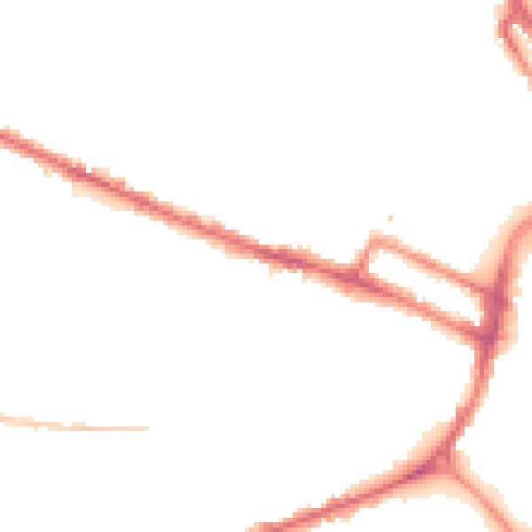 Night-time road noise heatmap for DE1 1GH