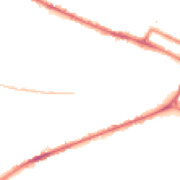 Night-time road noise heatmap for DE1 1GR