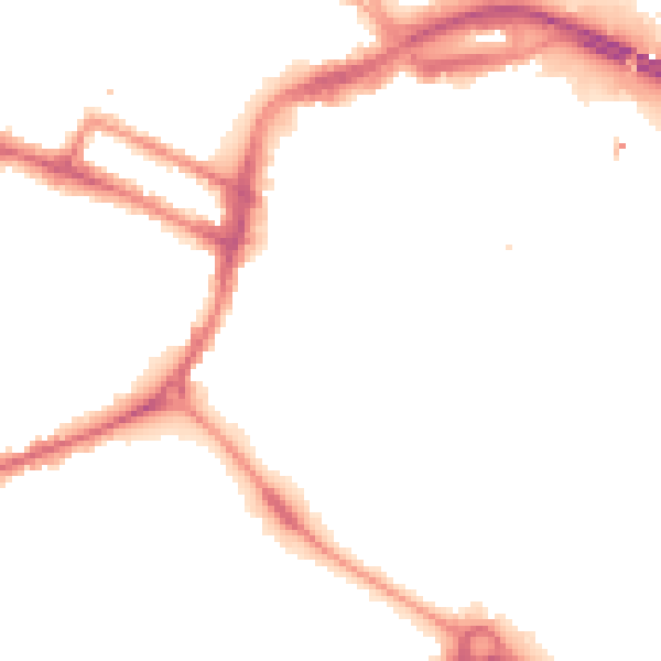 Night-time road noise heatmap for DE1 1LH