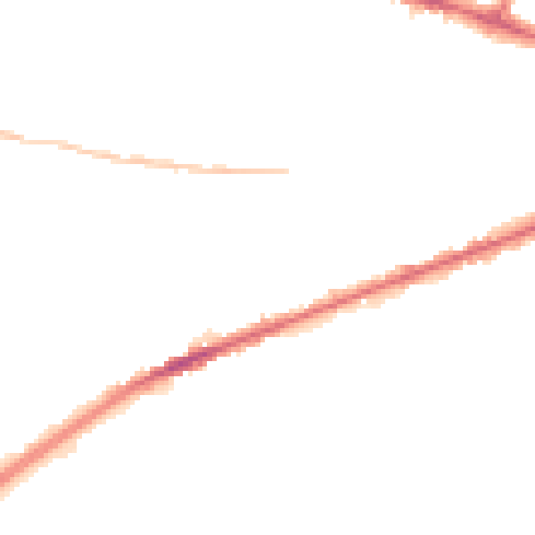 Night-time road noise heatmap for DE1 1NP