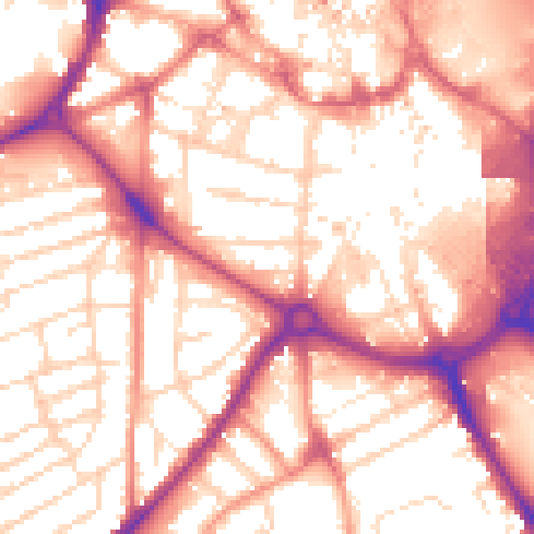 Daytime road noise heatmap for DE1 1PP