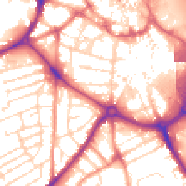 Daytime road noise heatmap for DE1 1PQ