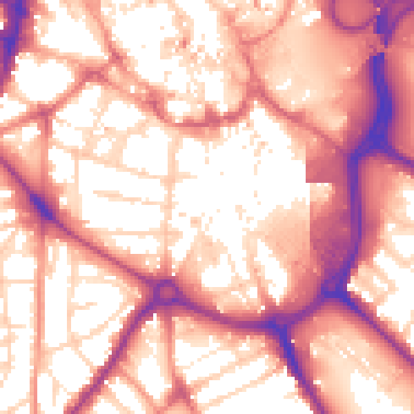 Daytime road noise heatmap for DE1 1RH