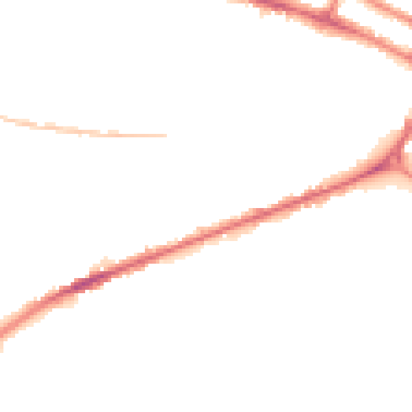 Night-time road noise heatmap for DE1 1UT