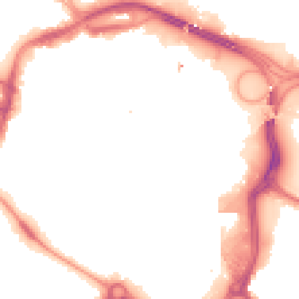 Night-time road noise heatmap for DE1 2DT