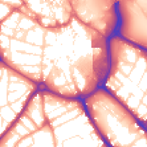 Daytime road noise heatmap for DE1 2JD