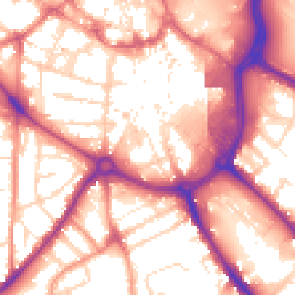 Daytime road noise heatmap for DE1 2JN