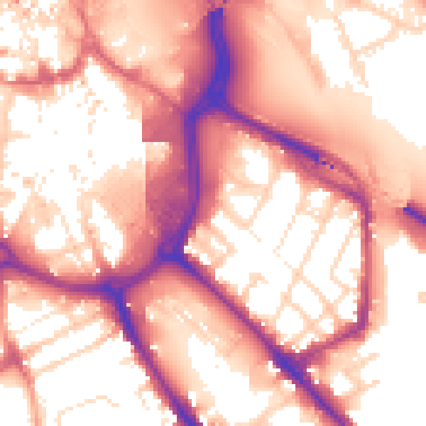 Daytime road noise heatmap for DE1 2JY