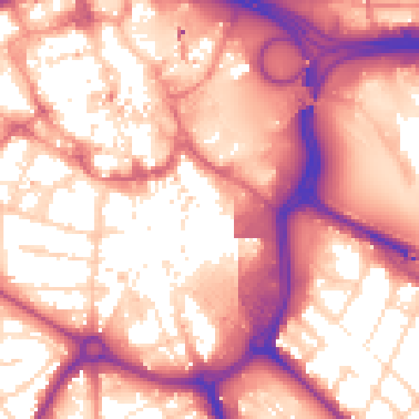 Daytime road noise heatmap for DE1 2PR