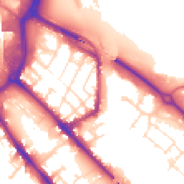 Daytime road noise heatmap for DE1 2RR