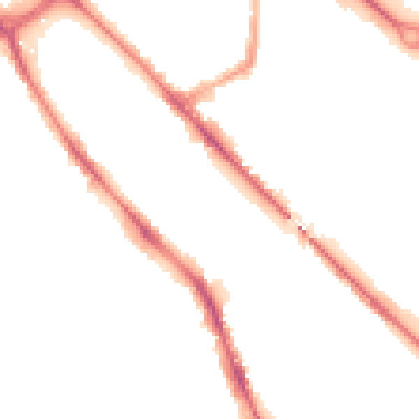 Night-time road noise heatmap for DE1 2TQ