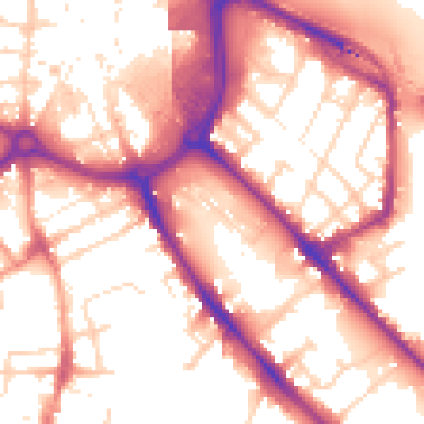 Daytime road noise heatmap for DE1 2UH