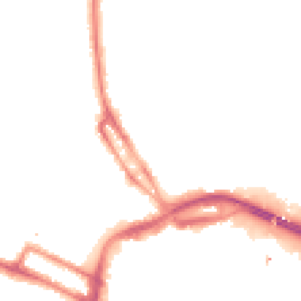 Night-time road noise heatmap for DE1 3BQ