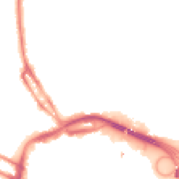 Night-time road noise heatmap for DE1 3BU