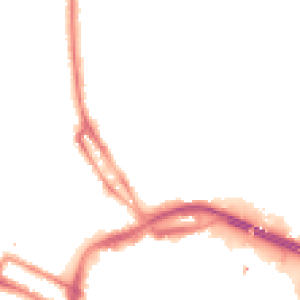 Night-time road noise heatmap for DE1 3ED