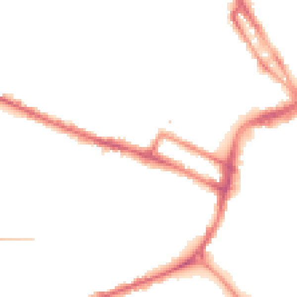 Night-time road noise heatmap for DE1 3HZ