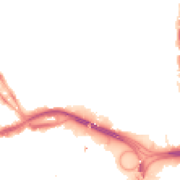 Night-time road noise heatmap for DE1 3QD