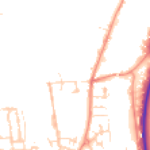 Daytime road noise heatmap for DE1 3RD