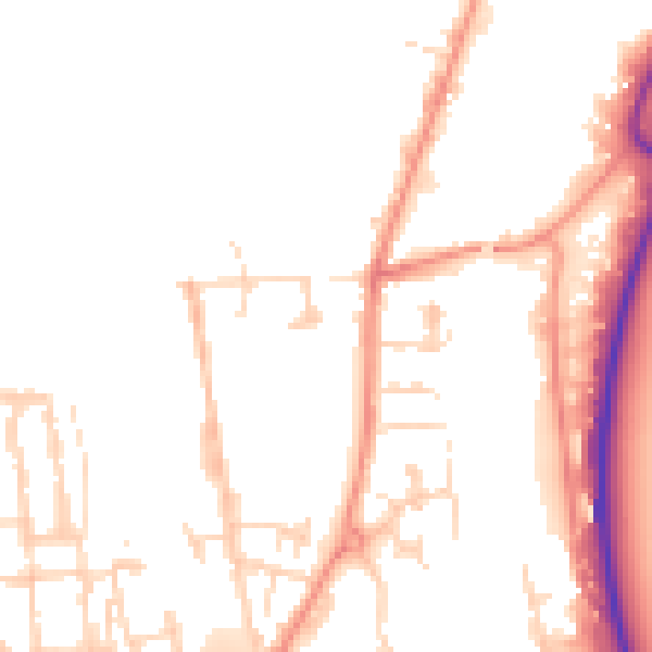 Daytime road noise heatmap for DE1 3SD