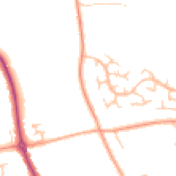 Daytime road noise heatmap for DE13 0AY