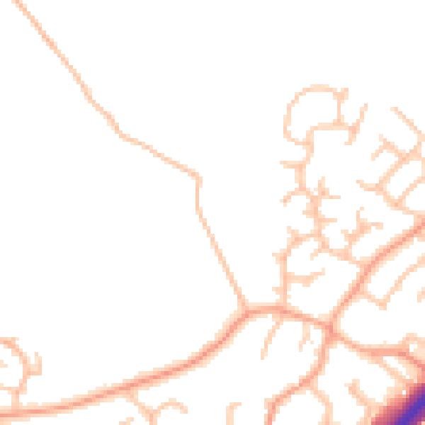 Daytime road noise heatmap for DE13 0BA
