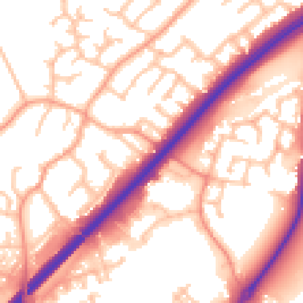 Daytime road noise heatmap for DE13 0BN