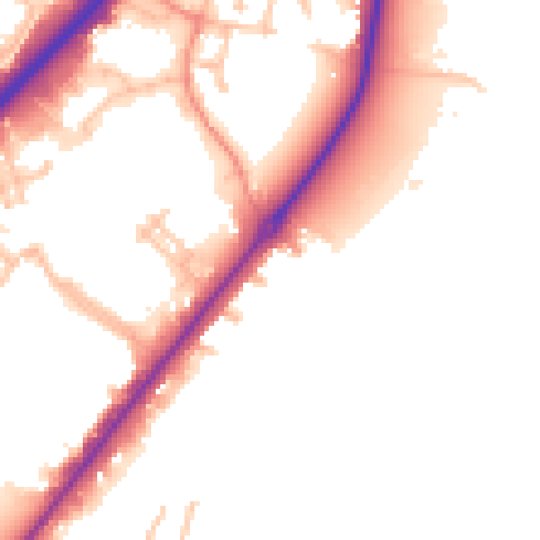 Daytime road noise heatmap for DE13 0DS