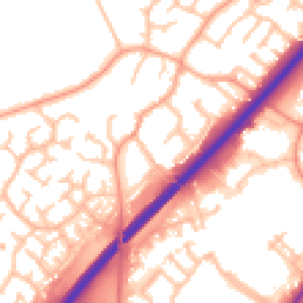 Daytime road noise heatmap for DE13 0DX