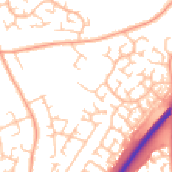 Daytime road noise heatmap for DE13 0FH