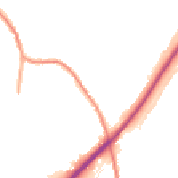 Night-time road noise heatmap for DE13 0RN