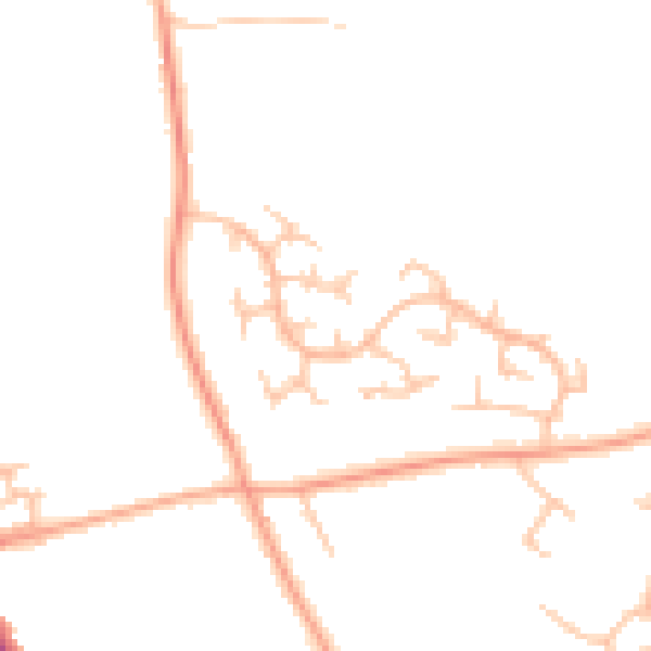 Daytime road noise heatmap for DE13 0YE