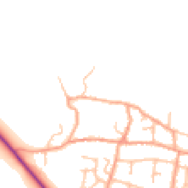 Daytime road noise heatmap for DE13 7BT