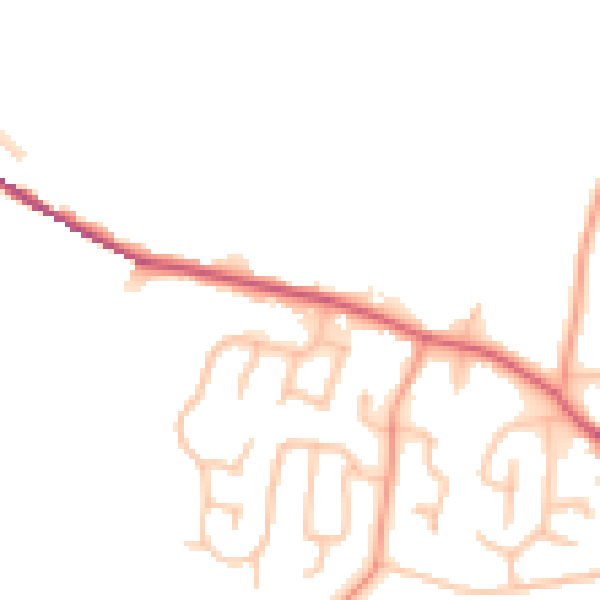 Daytime road noise heatmap for DE13 8AB