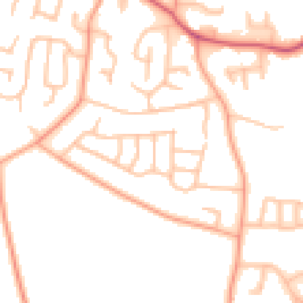 Daytime road noise heatmap for DE13 8LN
