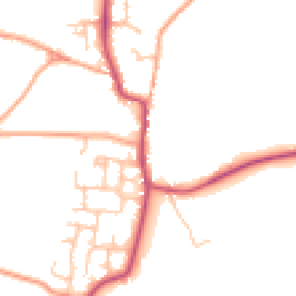 Daytime road noise heatmap for DE13 8NQ