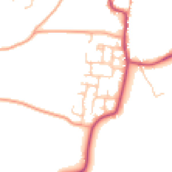 Daytime road noise heatmap for DE13 8QE