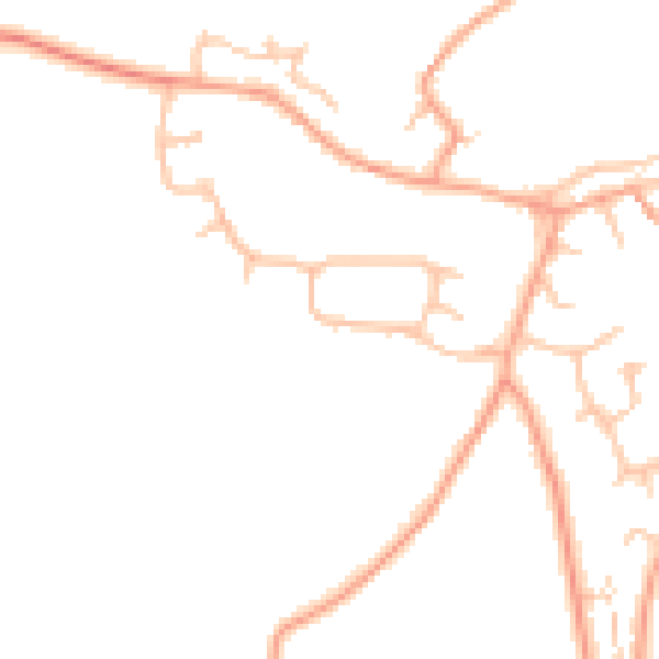 Daytime road noise heatmap for DE13 9DA