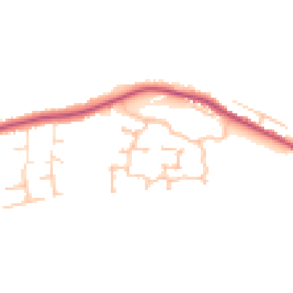 Daytime road noise heatmap for DE13 9EY