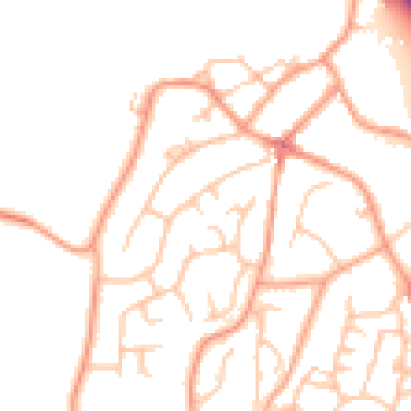 Daytime road noise heatmap for DE13 9LH