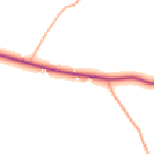 Daytime road noise heatmap for DE13 9PU