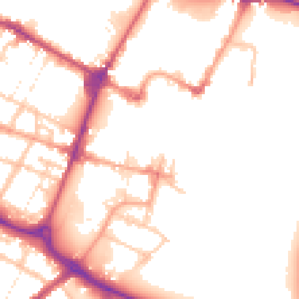 Daytime road noise heatmap for DE14 1HL