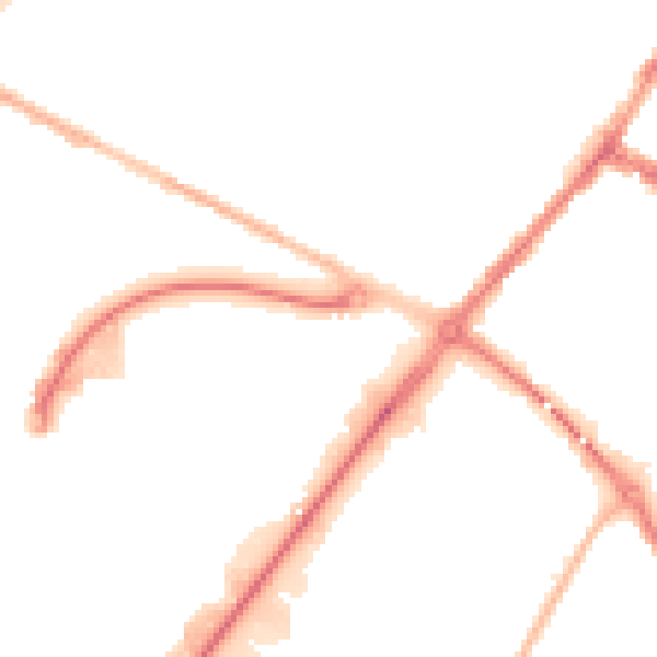 Night-time road noise heatmap for DE14 2AY