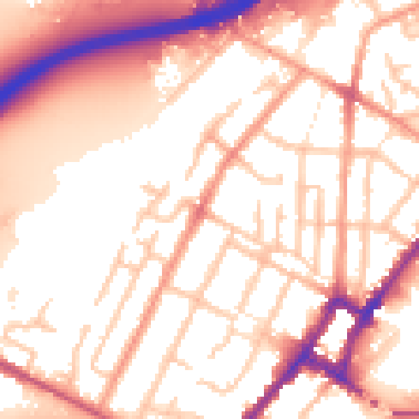 Daytime road noise heatmap for DE14 2GP