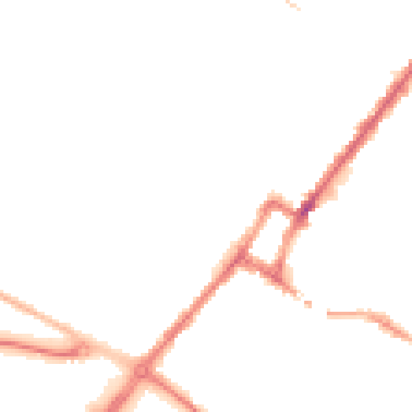 Night-time road noise heatmap for DE14 2JH